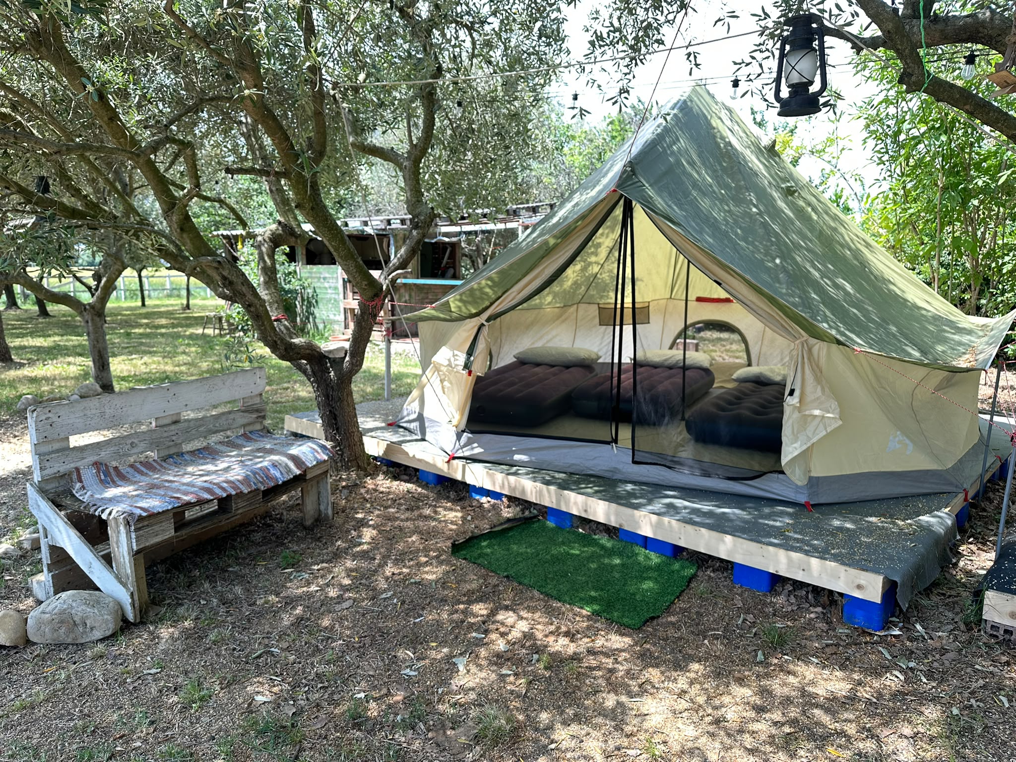 Ampie tende allestite da 2 a 5 posti per gruppi e famiglie